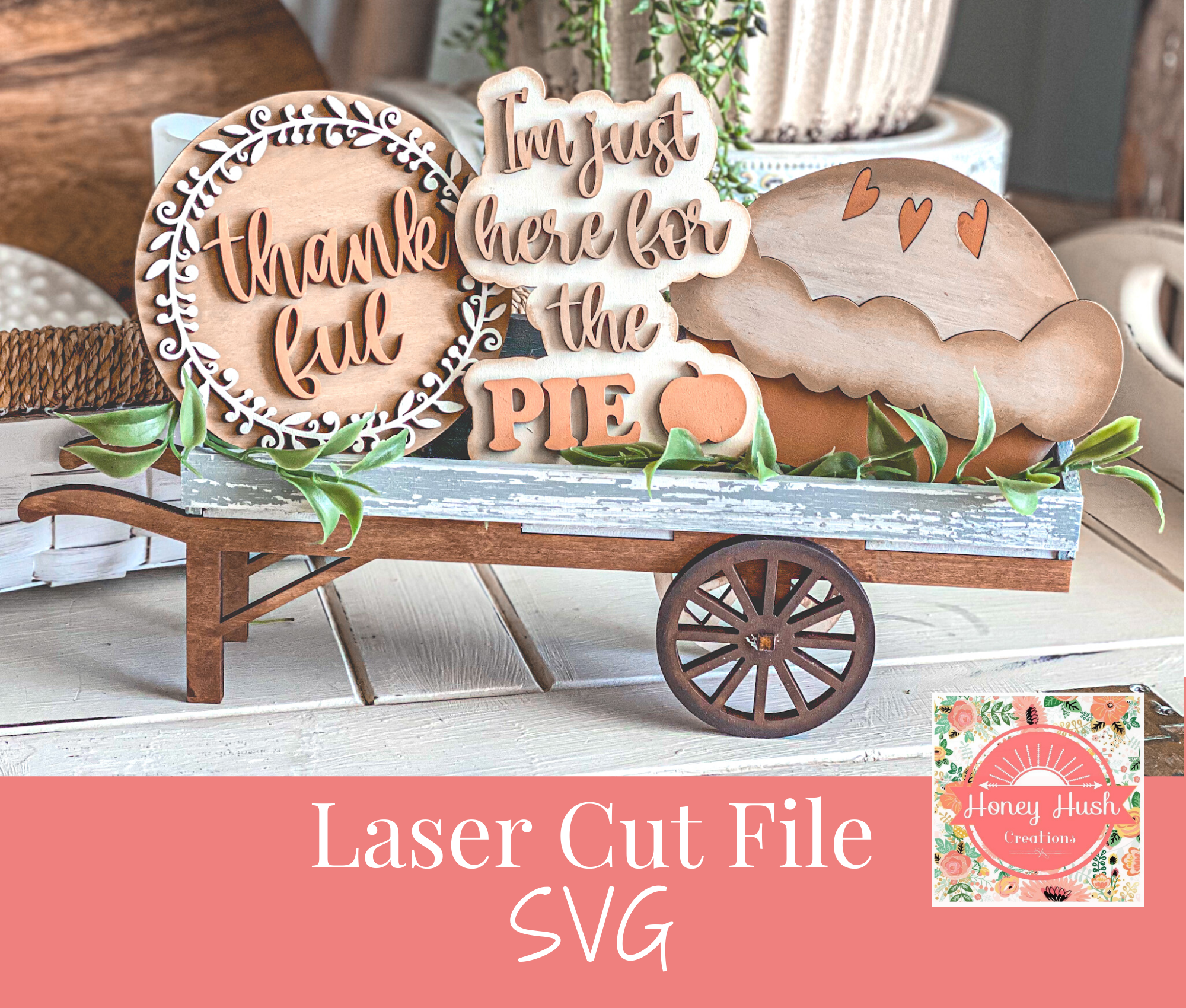 Thanksgiving Inserts For Interchangeable Wheelbarrow SVG Laser Cut File