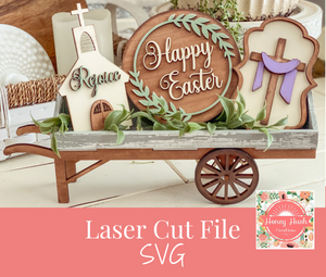 He Is Risen Easter Inserts For Interchangeable Wheelbarrow SVG Laser Cut File