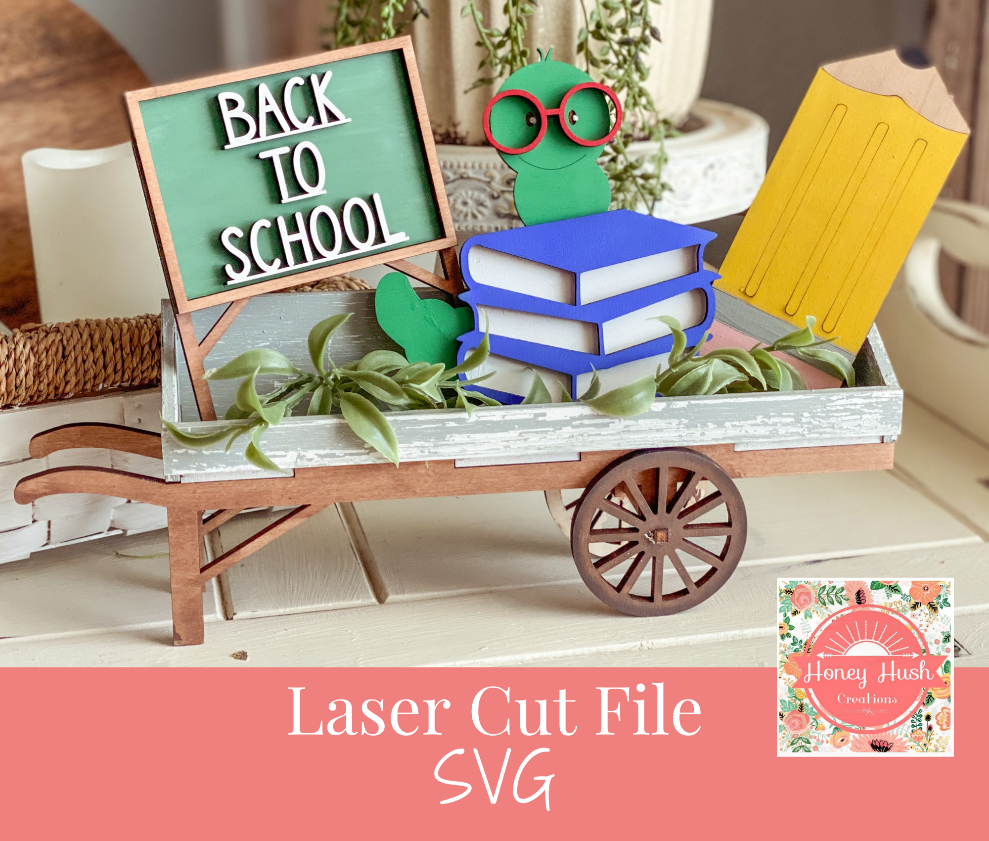 Back To School Inserts For Interchangeable Wheelbarrow SVG Laser Cut File