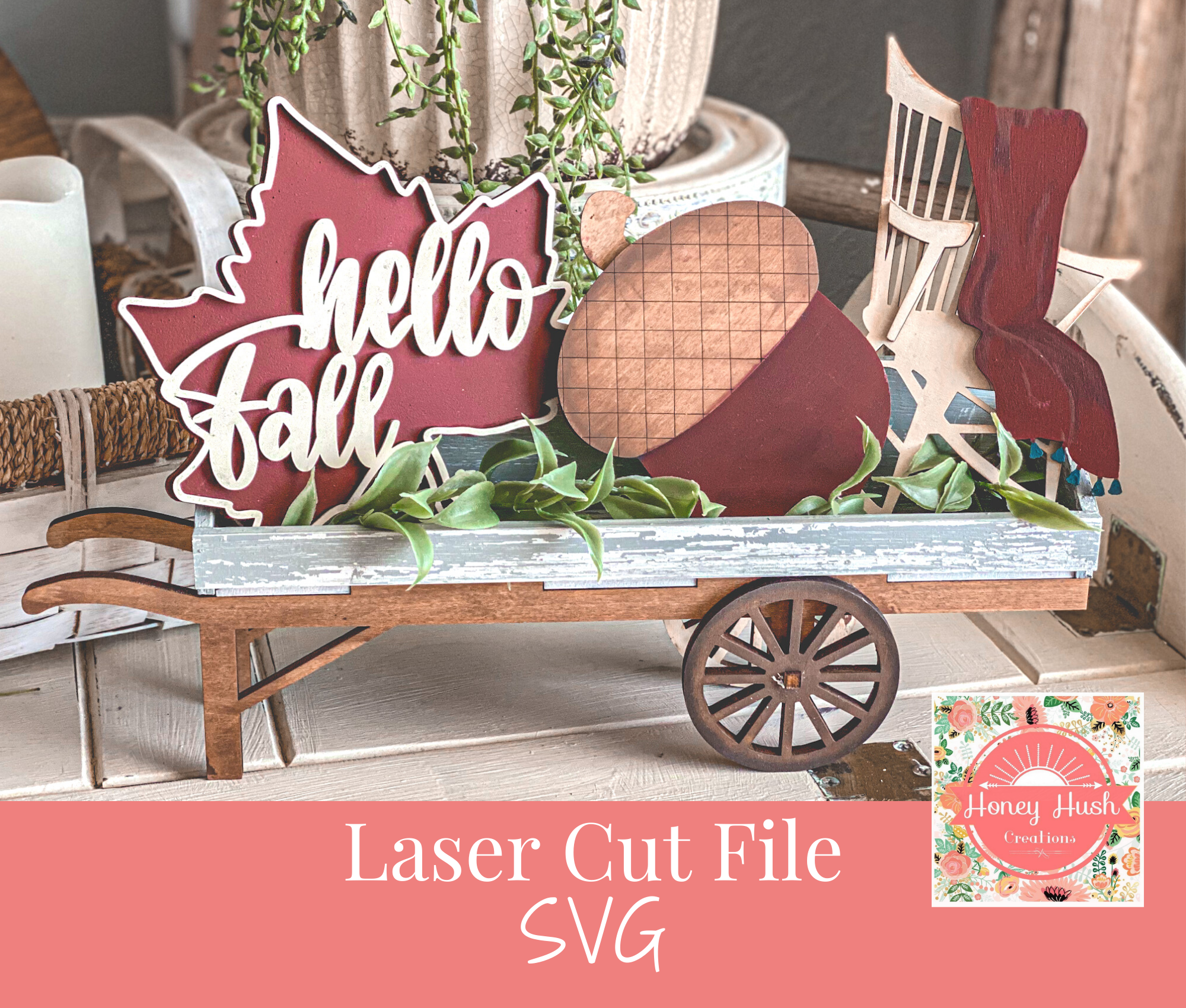 Fall Inserts For Interchangeable Wheelbarrow SVG Laser Cut File