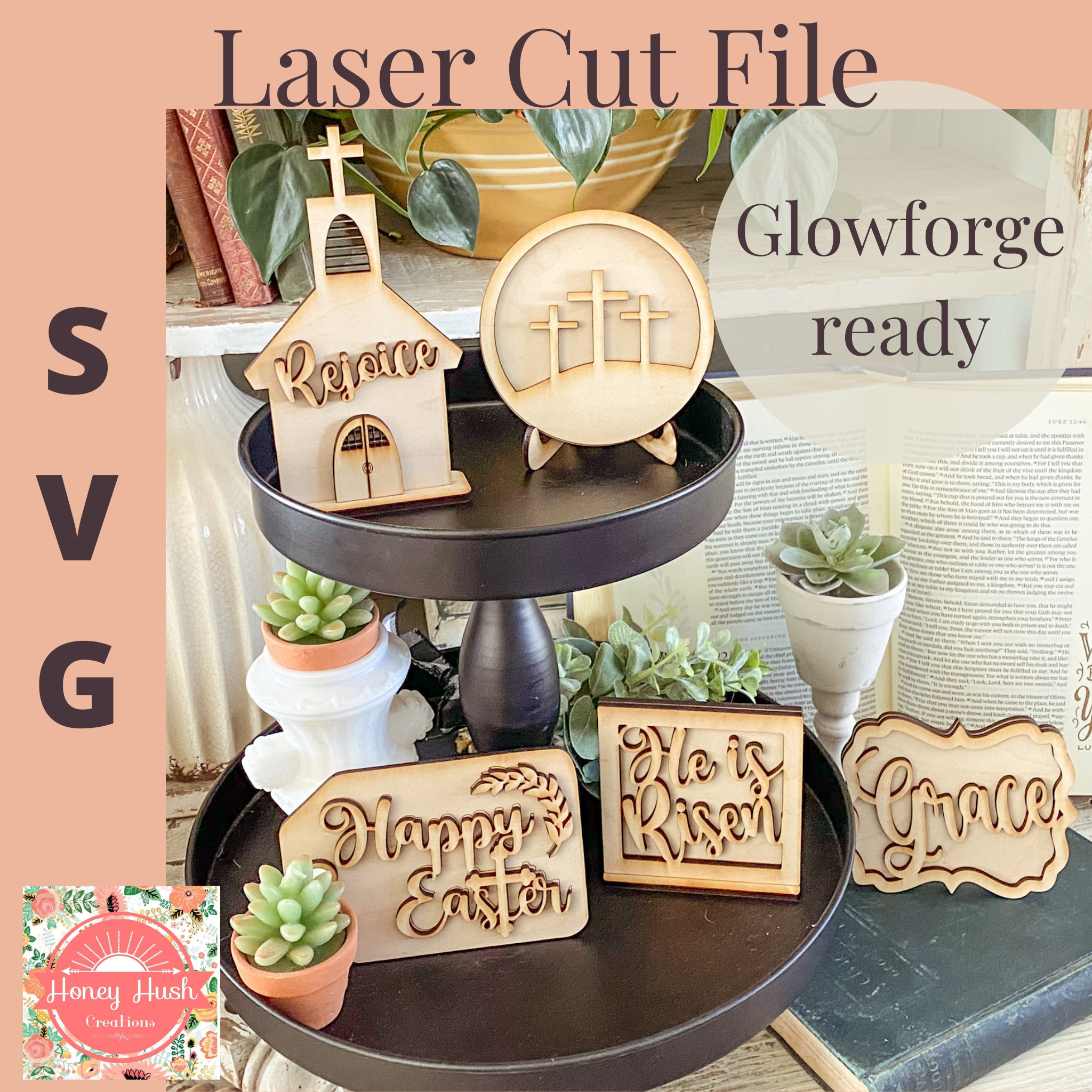 Easter Tiered Tray SVG File For Laser