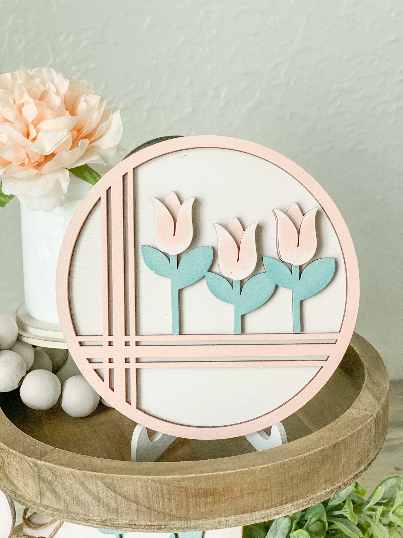 DIY Spring Tiered Tray Set