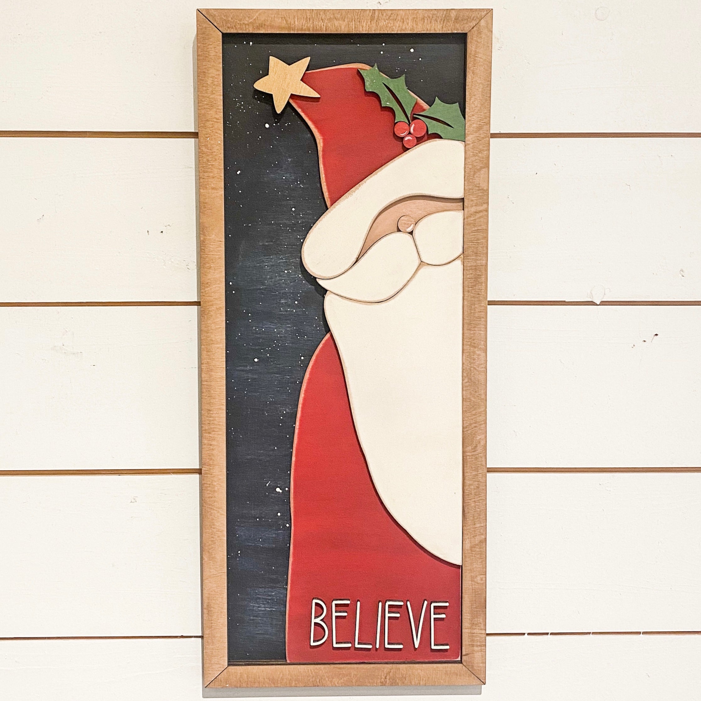 DIY Santa Framed Sign