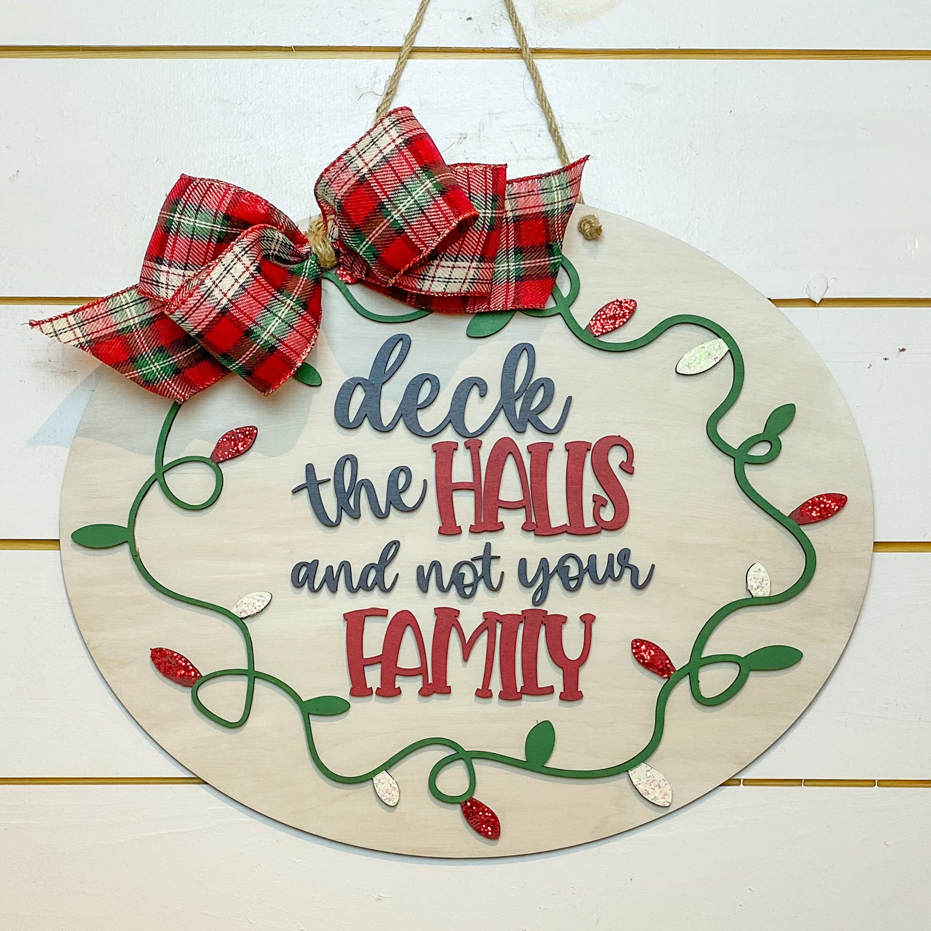 DIY Deck The Halls Door Hanger