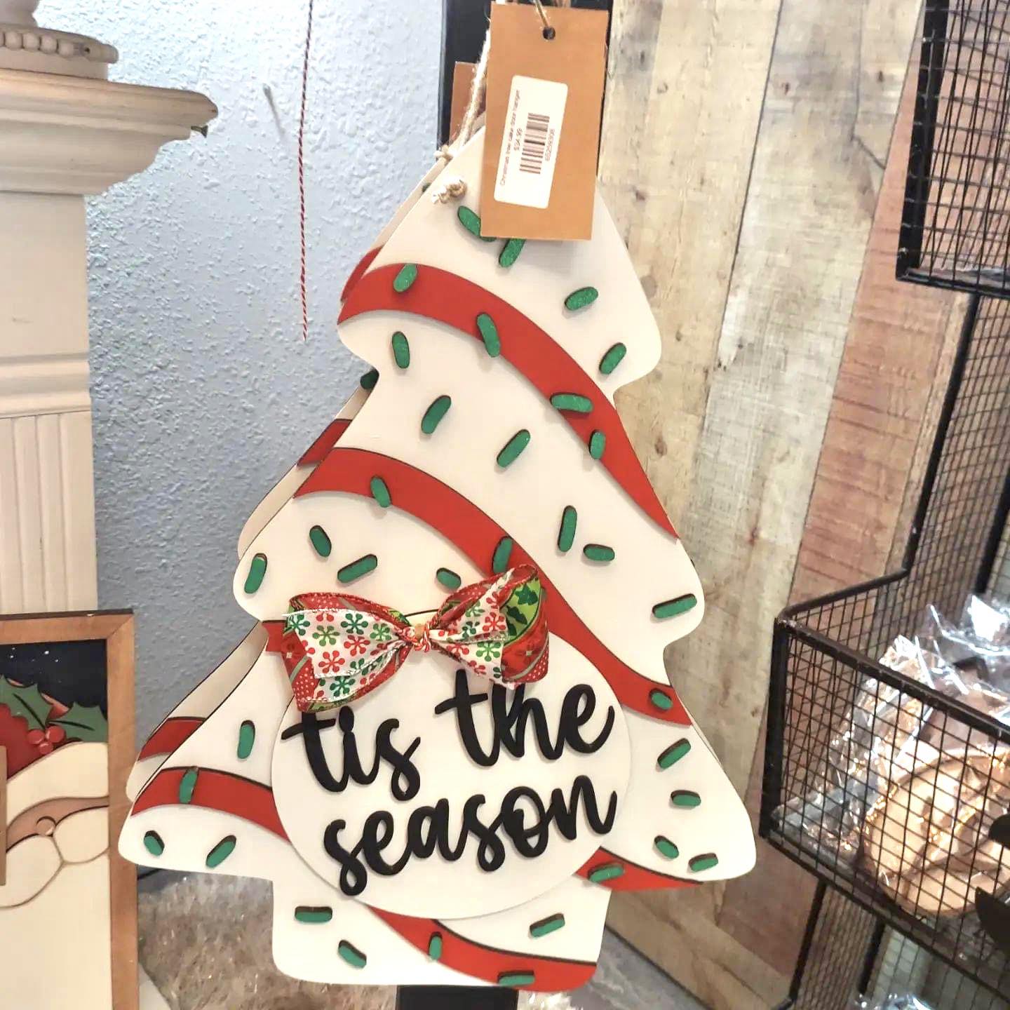 DIY Christmas Tree Cake Door Hanger